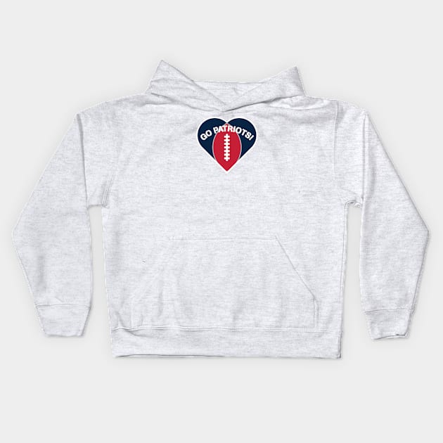 Heart Shaped New England Patriots Kids Hoodie by Rad Love